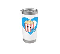 Love Movie Night - Joli cœur popcorn Gobelet isotherme en acier inoxydable double paroi