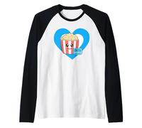 Love Movie Night - Joli cœur Popcorn Manche Raglan