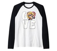 Love Music Heart Graphic For Rocker Mom Guitar Player Gnome Manche Raglan