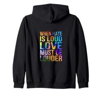 Love Must Be Louder dans des Couleurs Arc-en-Ciel Sweat à Capuche