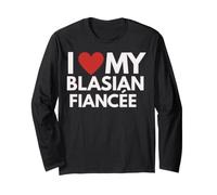 Love My Blasian Fiancee Black Asian Pride Engaged Engagement Engagement Manche Longue