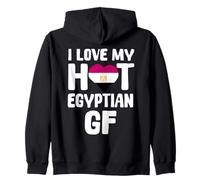 Love My Egyptian Girlfriend Drapeau Égypte Cœur Couple Sweat à Capuche