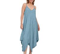 Love My Fashions® Knielange Taschentuch-Kleider mit Polka Dots für Damen, Spaghettiträger, ärmellos, Damen-Sommer-Casual-Sommerkleid, Punktedruck, Hanky-Saum, Lagenlook, ausgestellte Strandkleidung