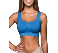 Love My Fashions® Soutien-gorge confortable sans couture sans armatures avec coussinets amovibles pour le sport, le yoga, l'entraînement, grande taille, turquoise, 4X-Large