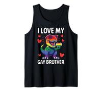 Love My Gay Brother Pride Rainbow Queer T-Rex Ally LGBTQ Débardeur