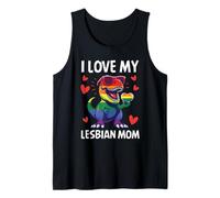 Love My Lesbian Mom Pride Rainbow Queer Ally T-Rex Dinosaure Débardeur