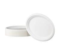 Love Nature Assiettes Jetables de la Pulpe de Canne à Sucre 26 cm 50 pièces - Vaisselle Jetable - Assiette Jetable - Assiette Picnic - Vaiselle Jetable