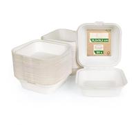 Love Nature Boite Burger 50 pièces - Boite Jetable Écologique pour Hamburgers - Vaisselle Jetable Canne à Sucre - Boîtes à Menu Jetable