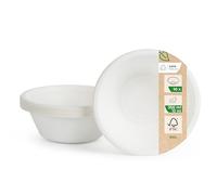Love Nature Bol Jetable - Vaisselle Canne à Sucre 10 pièces - Écologique Bols Jetables 350ml - Biodégradable Résistant et Solide