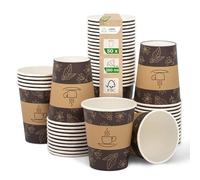 Love Nature Gobelets Jetables de 250 ml - Lot de 50 Gobelet Carton - Gobelet Cafe Jetable - Verre Jetable à Café à Emporter