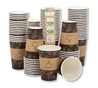 Love Nature Lot de 100 gobelets en papier de 180 ml - Tasses jetables - Tasses à café à emporter - Sans plastique