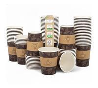 Love Nature Lot de 100 gobelets en papier de 300 ml - Tasses jetables - Tasse à café à emporter - Sans plastique