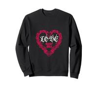 Love Never Dies Cœur victorien gothique foncé vintage romance Sweatshirt