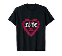 Love Never Dies Cœur victorien gothique foncé vintage romance T-Shirt