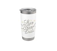 Love Never Ends - Typographie de luxe blanche élégante céleste Gobelet isotherme en acier inoxydable double paroi