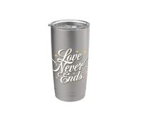 Love Never Ends - Typographie de luxe blanche élégante céleste Gobelet isotherme en acier inoxydable double paroi