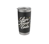 Love Never Ends - Typographie de luxe blanche élégante céleste Gobelet isotherme en acier inoxydable double paroi