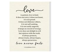 Love Never Fails Poster, Christian Bible Verse Scripture Decor, Canvas Painting Artwork For Wall Decoration, Christian Home Decor For Living Room, Bedroom, Wedding Gift (Unframed,16x24inch(40x60cm))
