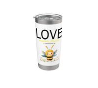 Love Never Fails Verse Bible Cute Garden Bee In Daisies Gobelet isotherme en acier inoxydable double paroi