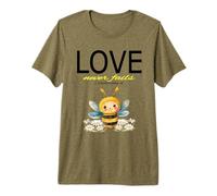 Love Never Fails Verse Bible Cute Garden Bee in Daisies T-Shirt Haut de Gamme