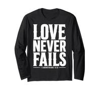 Love Never Fails Verse biblique 1 Corinthiens 13:8 Manche Longue