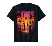 Love Never Fails Verse biblique 1 Corinthiens 13:8 T-Shirt