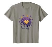 Love Never Forgets Brain Heart Alzheimers Sensibilisation à la maladie d'Alzheimer T-Shirt, Enfant, Ardoise, 4 Ans