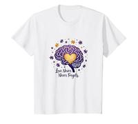 Love Never Forgets Brain Heart Alzheimers Sensibilisation à la maladie d'Alzheimer T-Shirt, Enfant, Blanc, 3 Ans