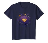 Love Never Forgets Brain Heart Alzheimers Sensibilisation à la maladie d'Alzheimer T-Shirt, Enfant, Bleu Marine, 8 Ans
