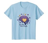 Love Never Forgets Brain Heart Alzheimers Sensibilisation à la maladie d'Alzheimer T-Shirt, Enfant, Bleu Céleste, 10 Ans