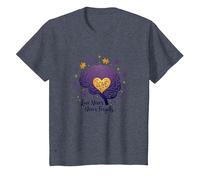Love Never Forgets Brain Heart Alzheimers Sensibilisation à la maladie d'Alzheimer T-Shirt, Enfant, Bleu Chiné, 2 Ans