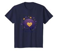 Love Never Forgets Brain Heart Alzheimers Sensibilisation à la maladie d'Alzheimer T-Shirt, Enfant, Bleu Marine, 12 Ans