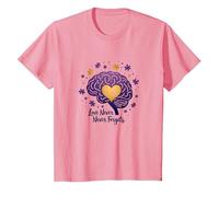 Love Never Forgets Brain Heart Alzheimers Sensibilisation à la maladie d'Alzheimer T-Shirt, Enfant, Rose, 12 Ans