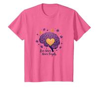 Love Never Forgets Brain Heart Alzheimers Sensibilisation à la maladie d'Alzheimer T-Shirt, Enfant, Rose chiné, 8 Ans
