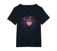 Love Never Forgets Brain Heart Alzheimers Sensibilisation à la maladie d'Alzheimer T-Shirt, Femme Grandes Tailles, Noir, 6X