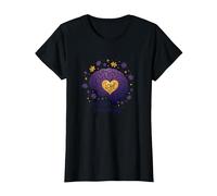 Love Never Forgets Brain Heart Alzheimers Sensibilisation à la maladie d'Alzheimer T-Shirt, Femme, Noir, M