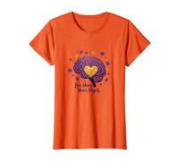 Love Never Forgets Brain Heart Alzheimers Sensibilisation à la maladie d'Alzheimer T-Shirt, Femme, Orange, XL