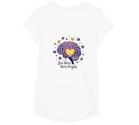 Love Never Forgets Brain Heart Alzheimers Sensibilisation à la maladie d'Alzheimer T-Shirt, Fille, Blanc, L