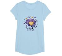 Love Never Forgets Brain Heart Alzheimers Sensibilisation à la maladie d'Alzheimer T-Shirt, Fille, Bleu Céleste, L
