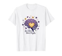 Love Never Forgets Brain Heart Alzheimers Sensibilisation à la maladie d'Alzheimer T-Shirt, Homme, Blanc, 5XL