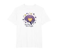 Love Never Forgets Brain Heart Alzheimers Sensibilisation à la maladie d'Alzheimer T-Shirt, Homme Grandes Tailles, Blanc, 6X Tall