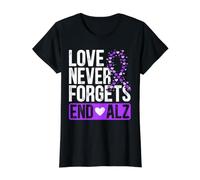 Love Never Forgets End ALZ Alzheimer Maladie T-Shirt Graphique avec Valeur