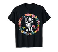 Love Not War Stop The Hate Journée Internationale de la Paix T-Shirt Graphique avec Valeur, Homme, Noir, S
