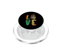 Love Old English Chien de Berger Tournesol imprimé léopard PopSockets PopGrip pour MagSafe