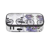 Love On The Bike Trousse à crayons grande capacité avec fermeture éclair pour l'école, le bureau, les voyages, Noir , Taille unique, Valise