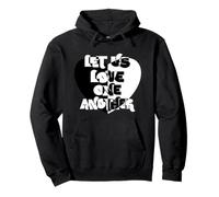 Love One Another Cœur contrasté Noir et Blanc Sweat à Capuche