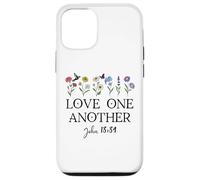 Love One Another Daisy Boho Christian Bible Verse John 13:34 Coque pour iPhone 12/12 Pro