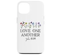 Love One Another Daisy Boho Christian Bible Verse John 13:34 Coque pour iPhone 13