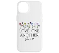 Love One Another Daisy Boho Christian Bible Verse John 13:34 Coque pour iPhone 14 Plus