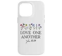 Love One Another Daisy Boho Christian Bible Verse John 13:34 Coque pour iPhone 14 Pro Max